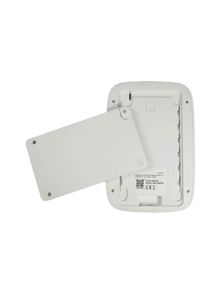 AJAX-Keypad-W---Teclado-táctil-inalámbrico-con-soporte-de-pared.-Color-Blanco-vista-trasera-y-smartbracket.png