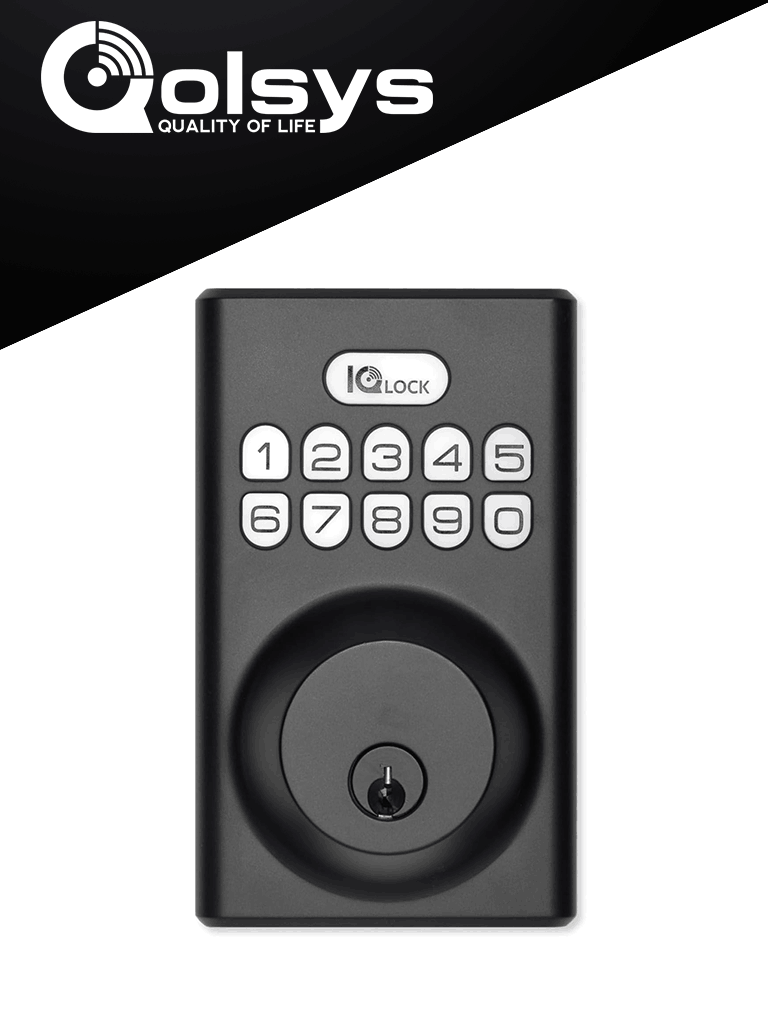 QOLSYS IQDLK-PGK-MB Cerradura con botón pulsador - Cerradura Inteligente PowerG, color negro mate ( Matted Black ) #IQ #NOV #BuenFinIQ
