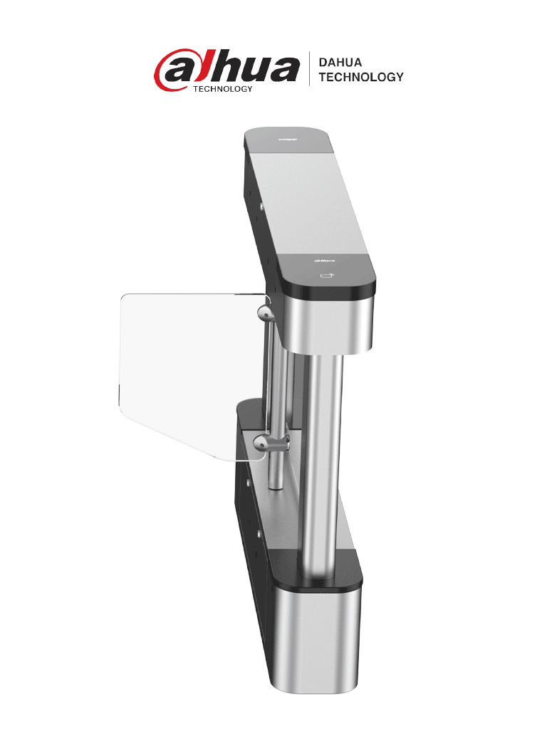 Dahua DHI-ASGB210Y-R Swing Barrier Derecha/ Desbloqueo Rápido/ Cortina de Luz IR/ Servomotor/ Alarma Sonora y Luminosa/ Acrílico 600 mm Largo