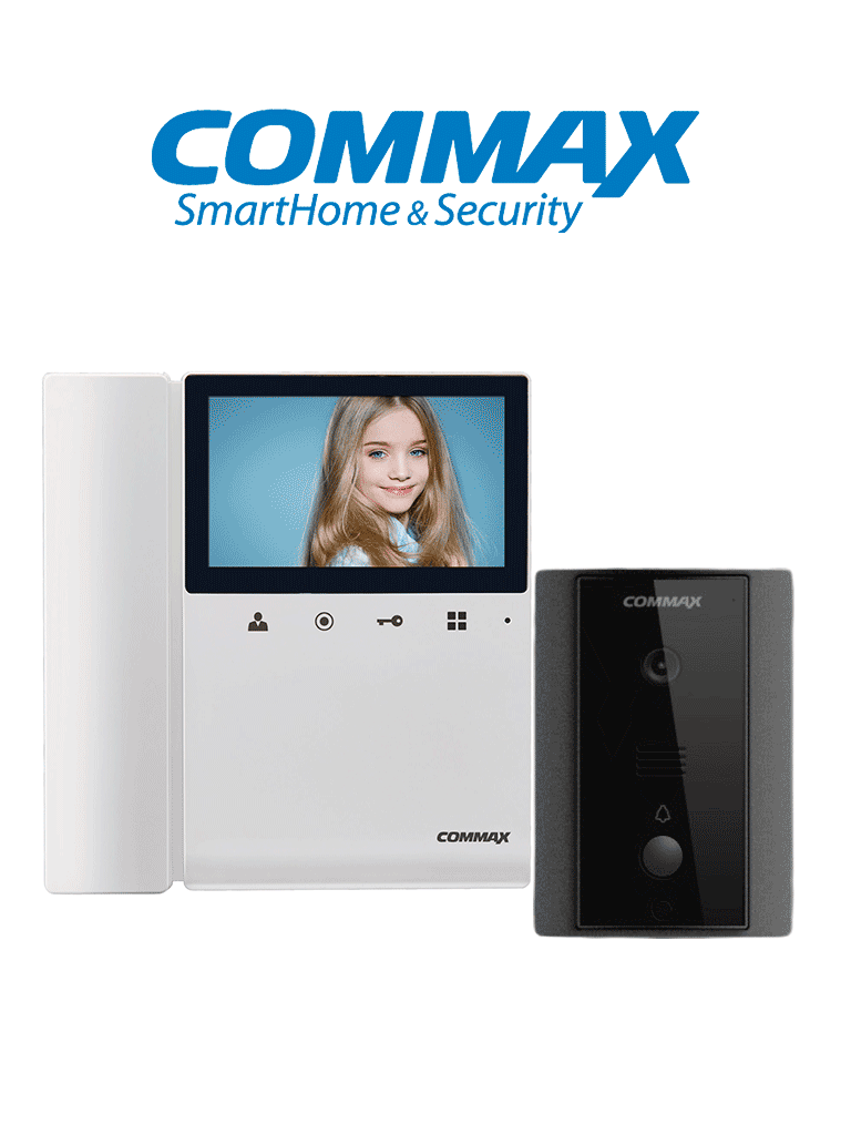 COMMAX CDV43K2DRC4LN - Kit de videoportero Commax a color con monitor de 4.3 pulgadas y auricular, frente de calle, comunicación con audio y video, función de apertura de puerta no requiere configuración  #C1 #NOV