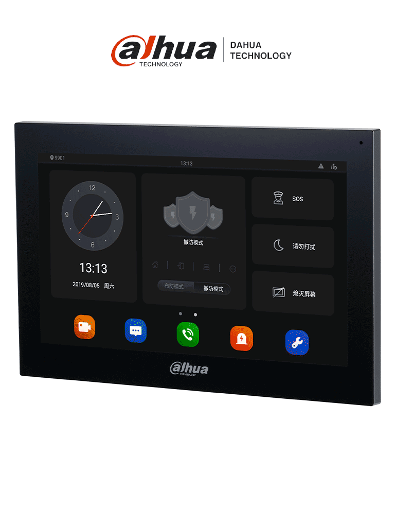 DAHUA VTH5341G-W - Monitor de 10" para videoportero o medición de temperatura, con sistema Android, pantalla táctil, WiFi y RJ45, ranura para MicroSD y PoE estándar. Ideal para medidas COVID-19. #TocToc #Seguridad
