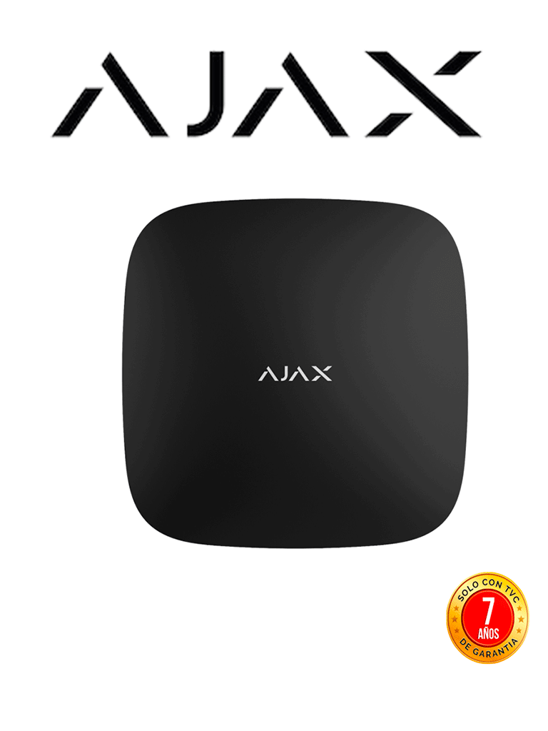 AJAX Hub2(4G) B - Panel de  alarma  Ethernet/4G color Negro / APP “AJAX PRO” IOS y Android / hasta 100 dispositivos / Hasta 25 cámaras / Hasta 50 Usuarios / 2 SIM / Hasta 14h de duración de la batería