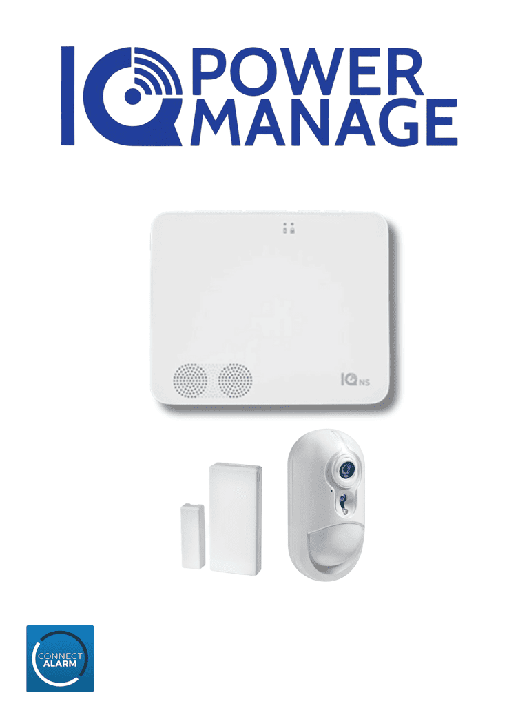 QOLSYS IQ4NS PM PACK VERIFICACION - Paquete que contiene Sistema de Alarma IQ4 NS autocontenido sin pantalla, 1 sensor magnético inalámbrico PG9303 y Detector de Movimiento con Cámara de fotogramas Inalámbrico PG9934P.