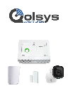 QOLSYS IQ4 HUB Video Basico - Paquete que contiene Sistema de Alarma IQ 4 HUB , con pantalla táctil de 7", Power G 915 Mhz  1 sensor PIR inalámbrico PG9914, 1 sensores magnéticos inalámbrico PG9303 y Cámara Interior alarm.com ADCV523
