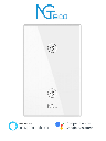 NGTECO NGS102 - Apagador Inteligente WiFi 2 Botones Touch / Control Remoto vía App / Control por Voz / Temporizador / Panel Táctil de Alta Sensibilidad / WiFI 2.4 GHz / Se requiere Cable Neutro / Compatible con Alexa y Asistente de Google #NG1