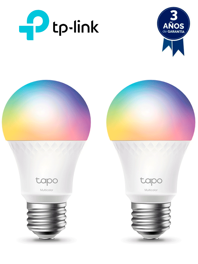 TP-LINK - TAPO L535E(2-PACK) - Foco LED Inteligente RGB con WiFi y función multicolor, equivalente a 75 Watts. Paquete con 2 piezas #CW2A6