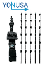 YONUSA K156L - Kit de 5 postes de perfil 3/4 en color negro de 1.2 mts de largo, con 6 aisladores de paso para 6 líneas con 15 cm de separación/ Listo para instalación en campo #BFLASH