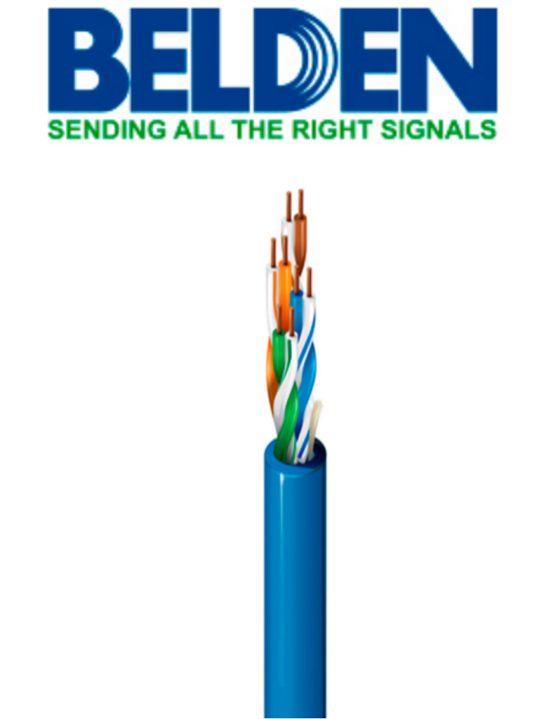 BELDEN 1583A006U1000 - Cable UTP / 4 Pares / Categoria 5E / 24  AWG / 305 Metros / 100% Cobre / Color azul/