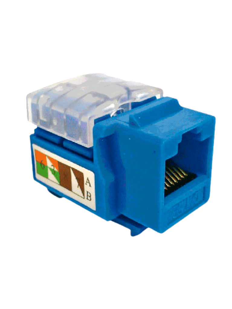 SAXXON M265C5B - Modulo jack keystone RJ45 / 8 Hilos / CAT 5E / Compatible con calibres  AWG 22-26 / Color azul