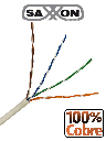 SAXXON OUTP6COP305BC - Bobina de cable UTP Cat6 100% cobre, 305 metros, bobinado REELEX, color blanco, para uso interior, con 4 pares, soporta pruebas de rendimiento, certificaciones UL444, ISO9001 y RoHS.
