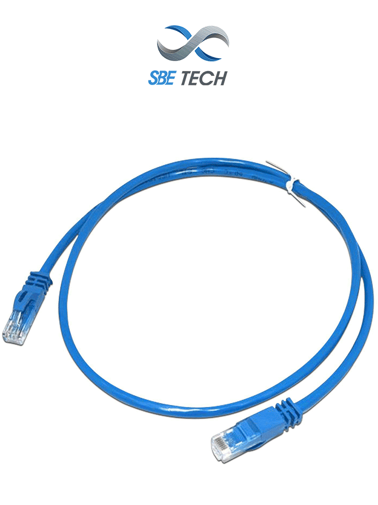 SBETECH SBE-PCC6U2.0M-BL - Cable de parcheo Cat 6, color azul, de 2 metros con bota inyectada y moldeada