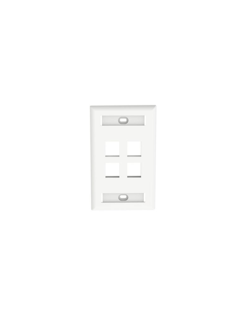 PANDUIT NK4FWHY - Faceplate de pared / 4 puertos / Color blanco /La placa frontal NetKey™ es compatible con un módulo keystone #PANDUITPEV