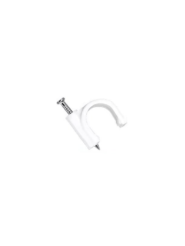 TCE LMG-NCC-5mm-W - Grapa de pared / Diámetro interno 5 mm / Altua 6 mm / Color blanco / Bolsa de 50 piezas