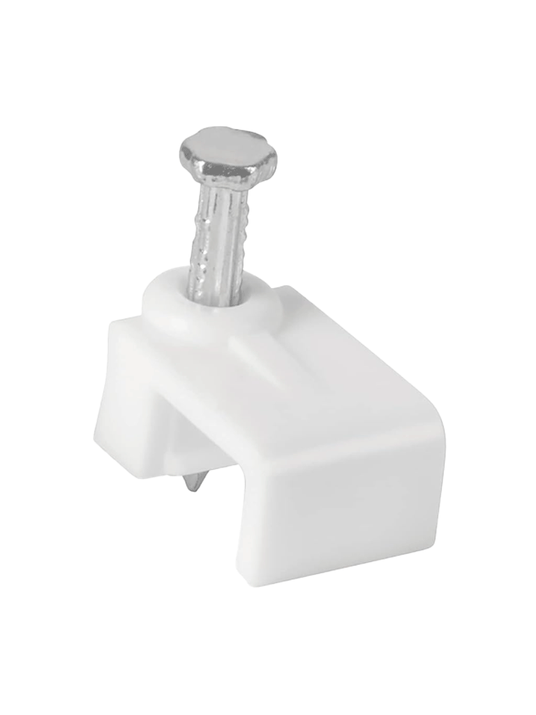 TCE LMG-NCC-5mm-WQ50 - Grapa cuadrada de pared / medida interna 5 mm / Altua 6 mm / Color blanco / Bolsa de 50 piezas