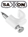 SAXXON GRA955B - Bolsa de 50 grapas de pared/ Color blanco/Diametro: 6mm / Con clavo de 3/4 para concreto de alta resistencia