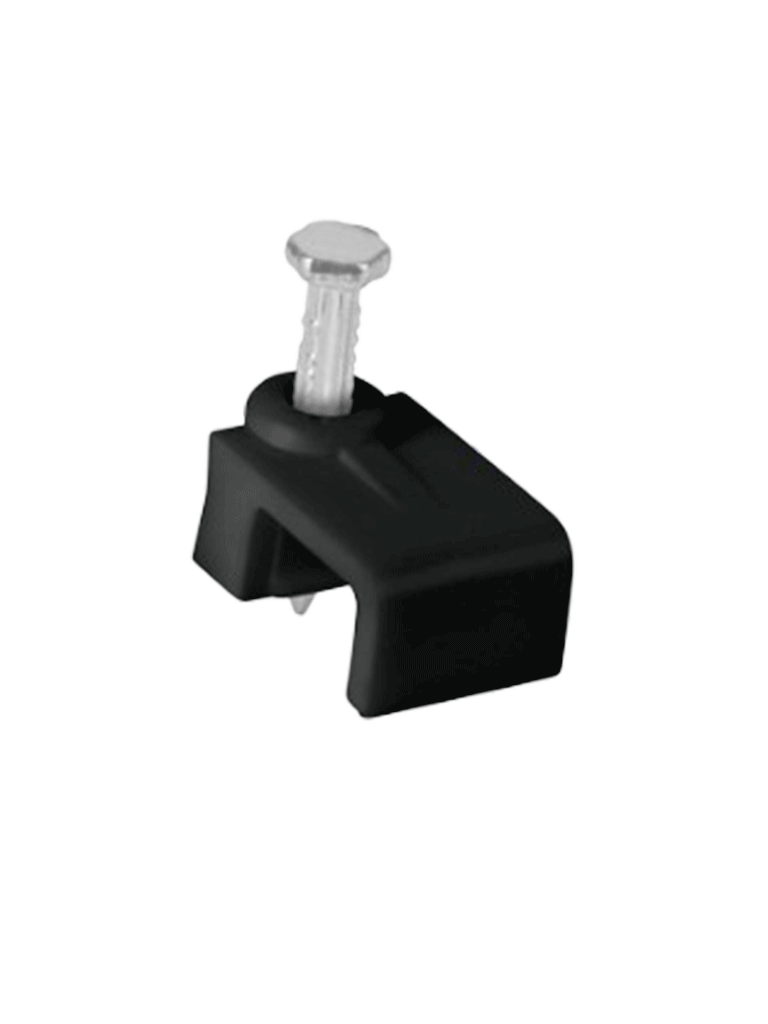 TCE LMG-NCC-5mm-BKQ100 - Grapa cuadrada de pared / medida interna 5 mm / Altua 6 mm / Color negro / Bolsa de 100 piezas