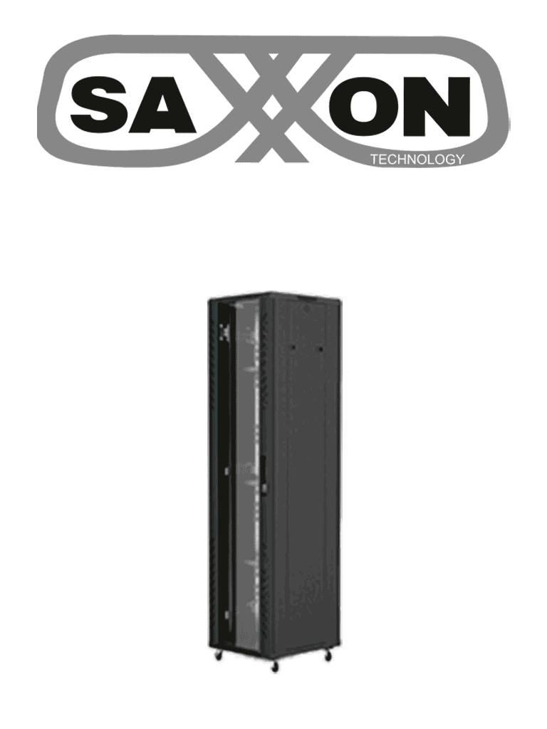 SAXXON SXR37U6637S - Gabinete de Piso color Negro / 37UR / Puerta de Vidrio Templado / Alto 180 cm / Ancho 60 cm / Profundidad 60 cm / Incluye Base con 2 Ventiladores 110V  #SXNDESCUENTO
