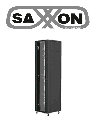 SAXXON SXR42U6642S - Gabinete de Piso color Negro / 42UR / Puerta de Vidrio Templado / Alto 198 cm / Ancho 60 cm / Profundidad 60 cm / Incluye Base con 2 Ventiladores 220V