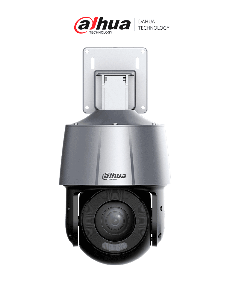 DAHUA SD3A400-GN-A-PV - Camara IP PT de 4 Megapixeles Full Color/ Disuasión Activa/  Lente Fijo/ Luz Blanca de 30 Metros/ IR de 30 Metros/ H.265+/ Ranura MicroSD/ Audio Bidireccional con Altavoz Integrado/ IP66/ PoE/