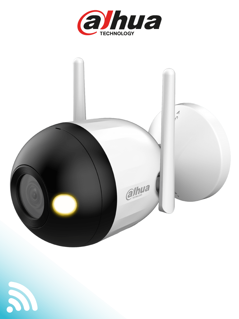 DAHUA F2C-LED - Cámara IP Bullet Wifi de 2 Megapíxeles/ Full Color/ Microfono Integrado/ 30 Mts de Luz Visible/ Ranura para MicroSD/ IA con Detección de Humanos/ IP67/ #LoNuevo #WifiDahua #BuenFinDahuaW